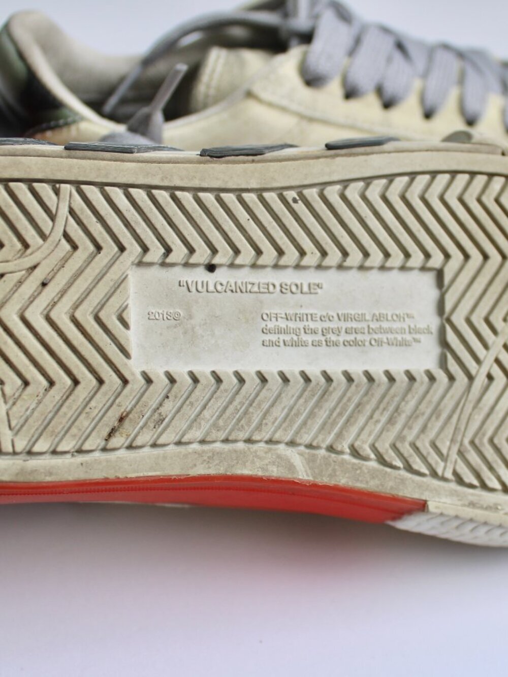 Off-White 'White Black' Striped Vulcanized Sneakers 2013 Size 38 / 7.5 US - Picture 11 of 12